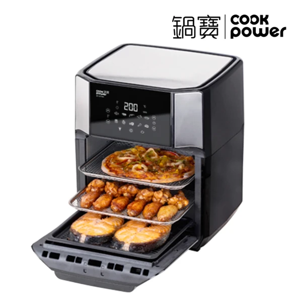 【CookPower 鍋寶】智能健康氣炸烤箱12L黑