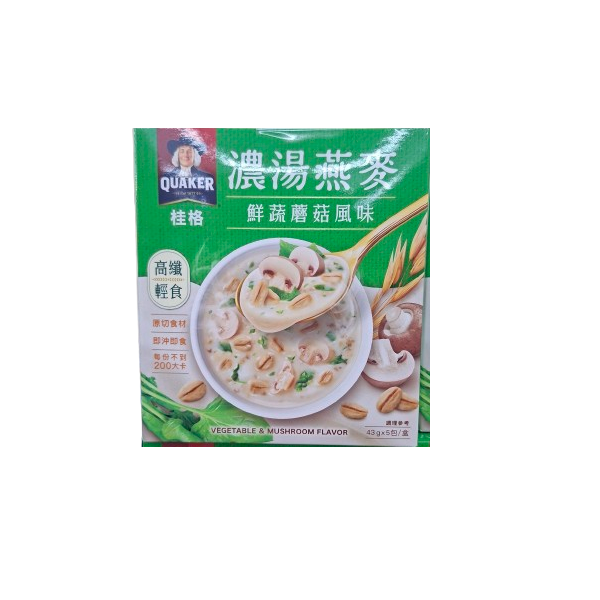 【桂格】濃湯燕麥-鮮蔬蘑菇風味(43G*5包)