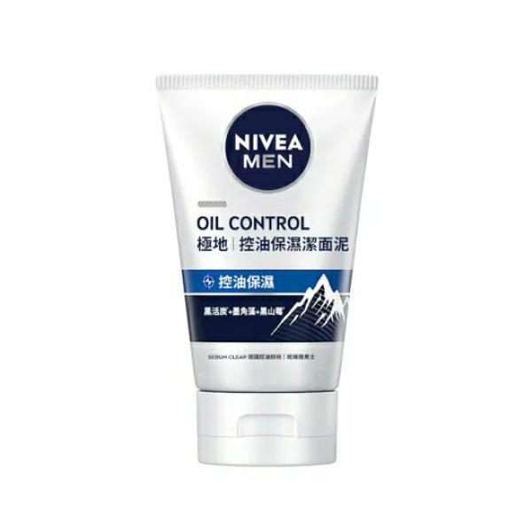 【NIVEA 妮維雅】男士深極炭清爽控油潔面泥(100g/洗臉/洗面)