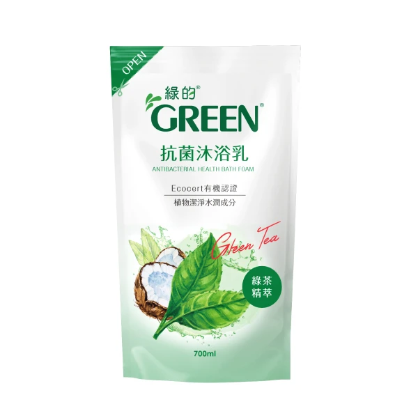 【Green】抗菌沐浴乳補充包-綠茶精油(700ml)