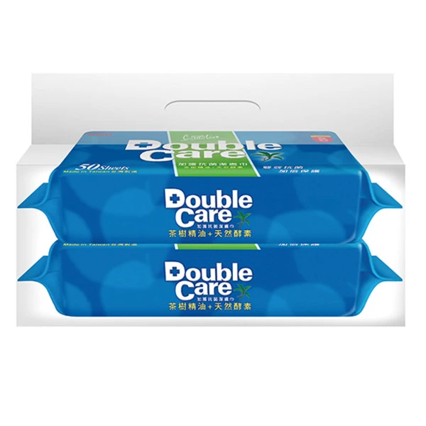【康乃馨】Double Care 抗菌濕巾(50抽x2包)