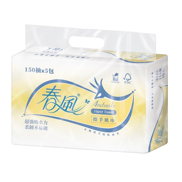 【春風】擦手紙(150抽*5包)