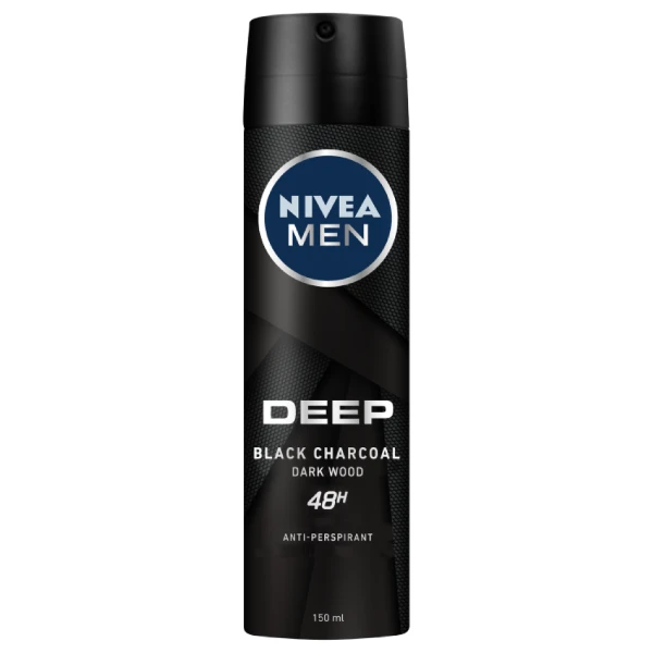 【NIVEA 妮維雅】男止汗噴霧-深極炭清新魅力(150ml)