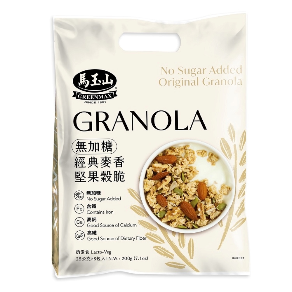 【馬玉山】無加糖經典麥香堅果穀脆(25g*8入)