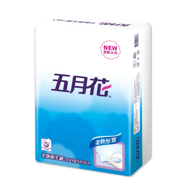 【MAY FLOWER 五月花】平版衛生紙(300張*6包)