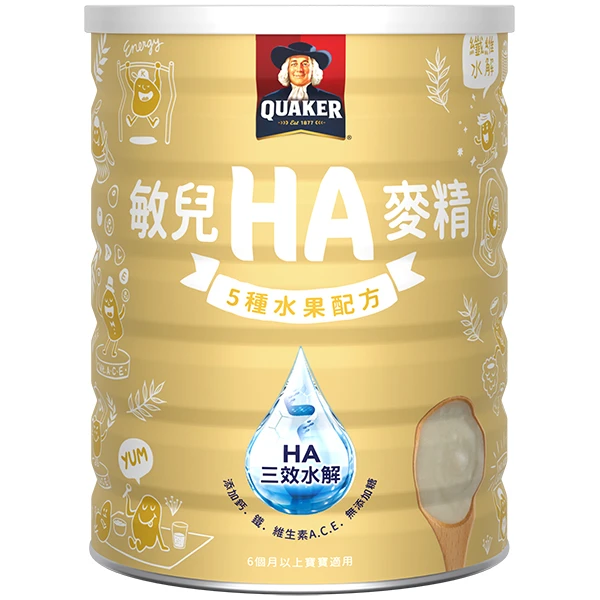 【Quaker 桂格】敏兒HA麥精-五種水果(700g/罐)
