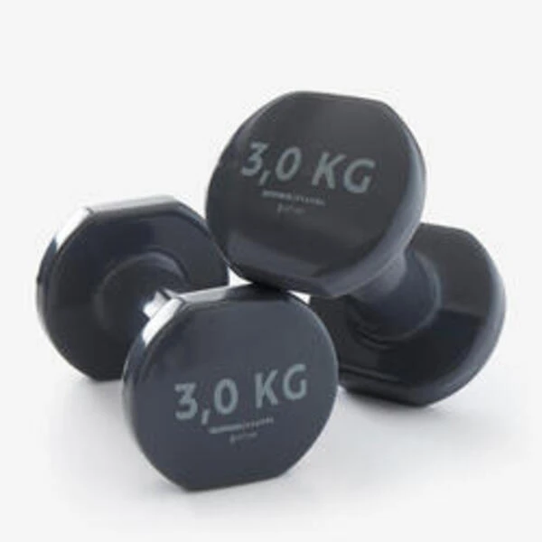 【迪卡儂】健身運動 PVC啞鈴-3kg(2入/1件)