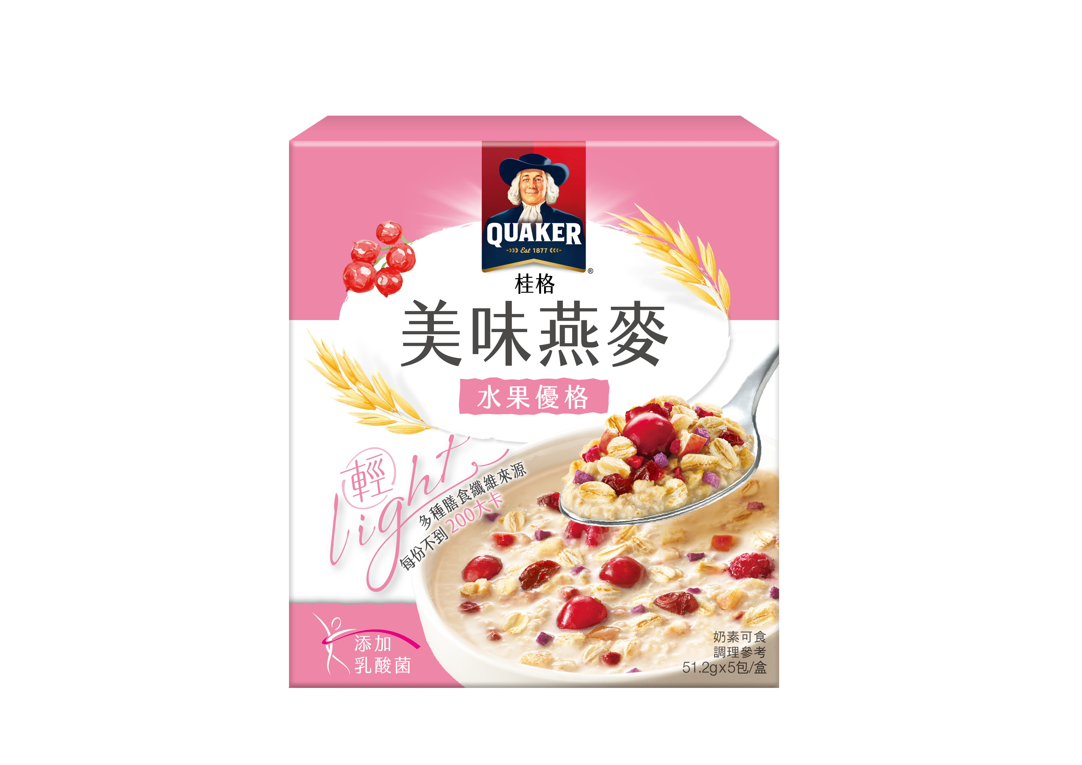 【桂格】美味燕麥-水果優格(51.2g*5包/盒) - 全聯全電商