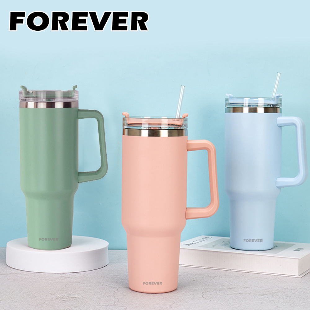 【日本FOREVER】(買一送一)不鏽鋼保冰保冷冰霸杯/隨行杯1200ml(6色) - 全聯全電商
