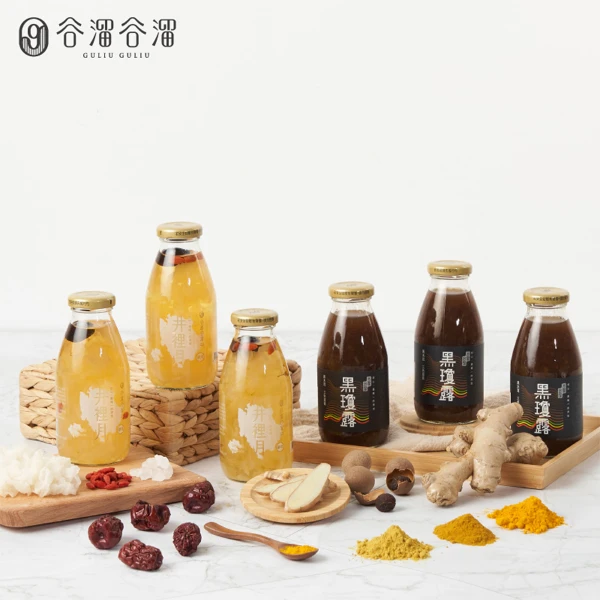 【谷溜谷溜】銀寶雙全(6入裝)(環保包裝)(每瓶295ml，一箱6入
口味：井裡月*3+黑瓊露*3)