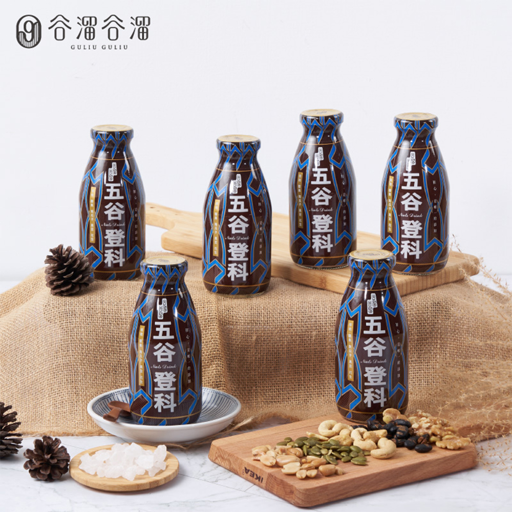 【谷溜谷溜】五穀登科(６入堅果飲)(環保包裝)(每瓶295ml，一箱6入 口味：五穀登科*6)