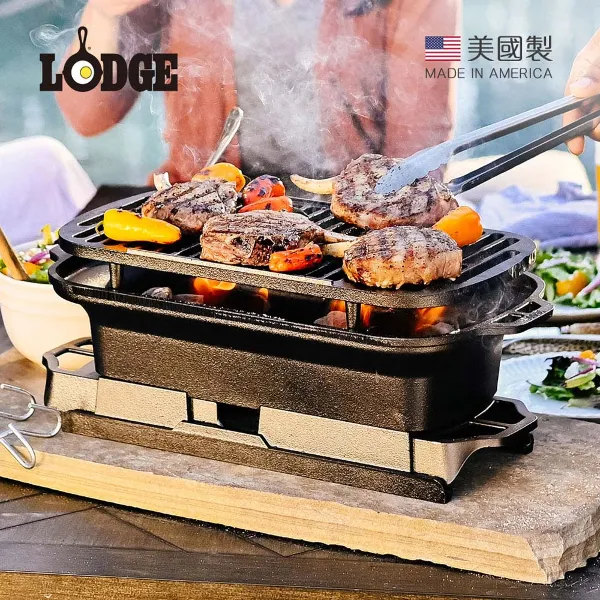 【美國 LODGE】Sportsman's Pro 職人級美國製鑄鐵燒烤爐-1入(LSPROG)