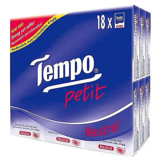 【TEMPO】4層紙手帕--無香(7抽*18包/新舊包裝隨機出貨)