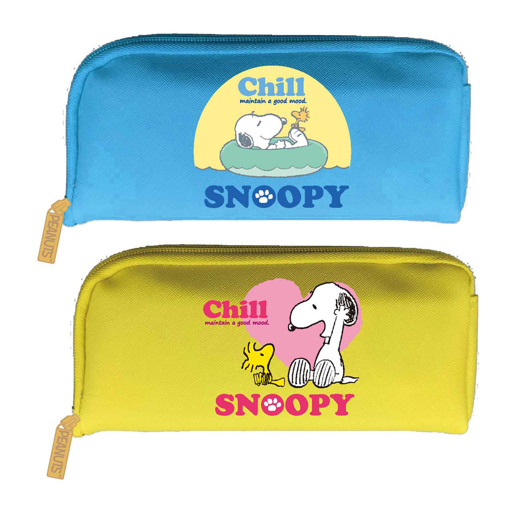 【史努比SNOOPY】SNOOPY(好心情)皮質大開口筆袋(1個)