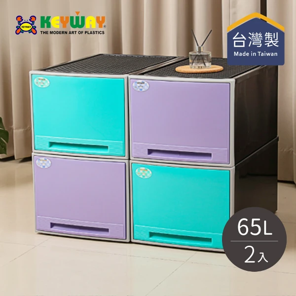 【KEYWAY 聯府】CKB899 單層抽屜整理箱-65L-2入(多色可選)