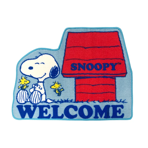 【SNOOPY 史努比】短絨止滑腳踏地墊/地毯-藍色(1入)