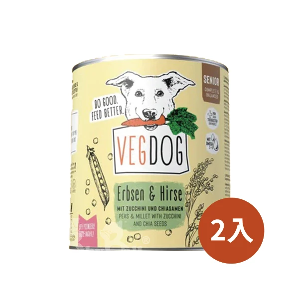 【VEGDOG 德國蔬狗】蔬食冠軍主食犬罐-老犬配方400g 狗罐 高齡犬 關節 心臟 素食 低敏 無麩質 熟齡犬(2入)