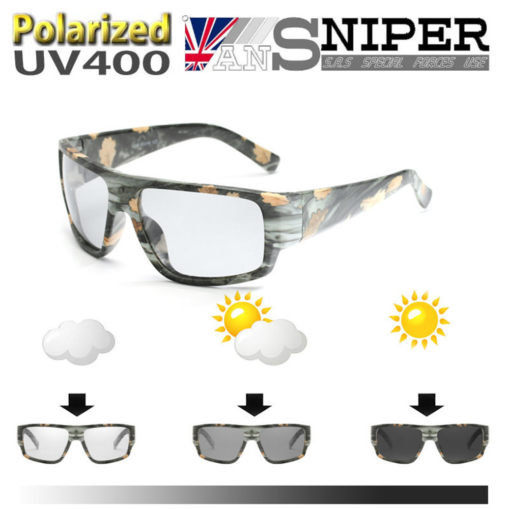 【英國 ANSNIPER】UV400-保麗萊偏光REVO鏡片運動款軍風迷彩太陽眼鏡(SP-KP005-1028 )