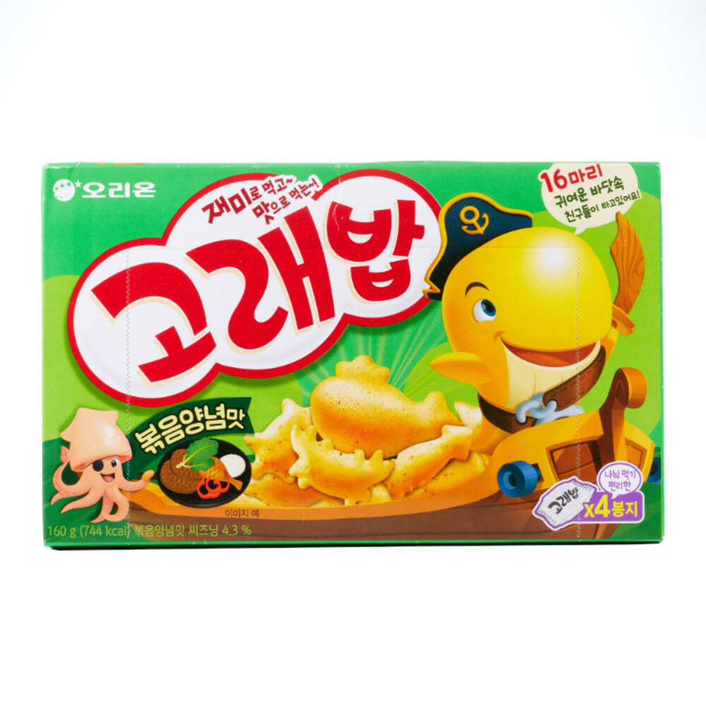【ORION 好麗友】Orion魚造型餅乾-韓式炒醬風味(40g*4/共160g/效期較短，效期依包裝標示)