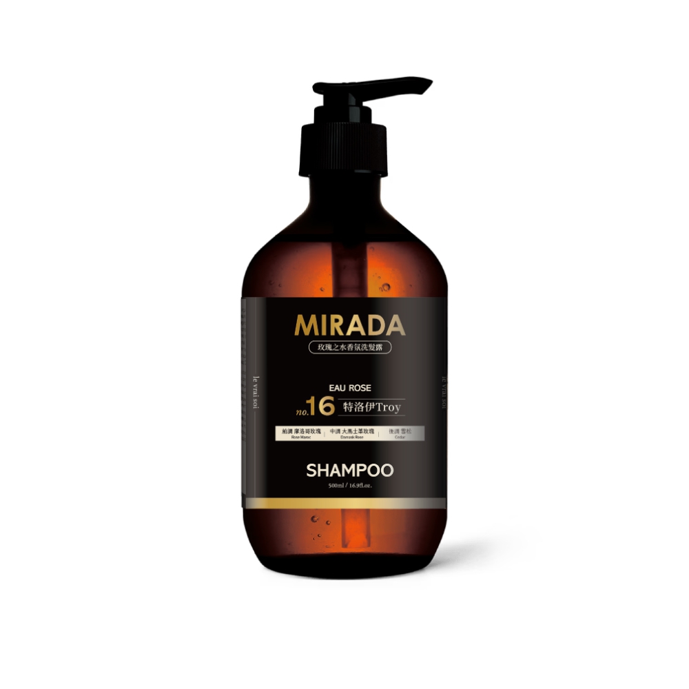 【MIRADA】特洛伊 Tory No.16 玫瑰之水香氛豐盈洗髮露(500ml)