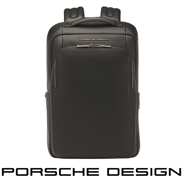 【Porsche Design 保時捷】限量3折 德國頂級小牛皮旅行後背包 全新專櫃展示品(黑色 OLE1600)