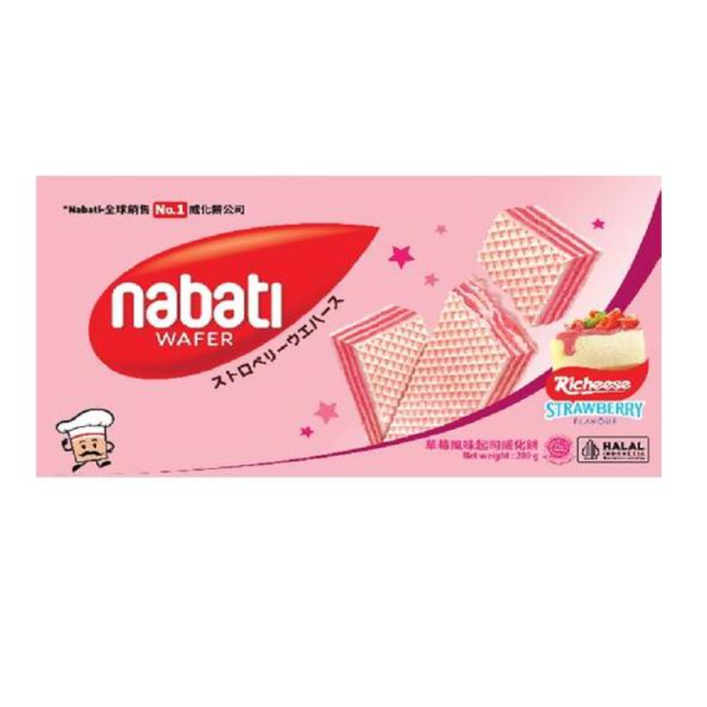 【麗芝士 Nabati】起司威化餅-草莓風味(200g)