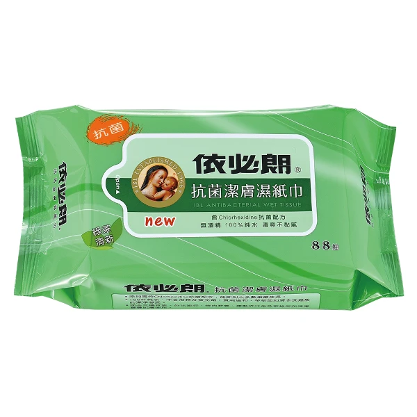 【IBL 依必朗】抗菌潔膚濕紙巾-綠茶清新(88抽/包)