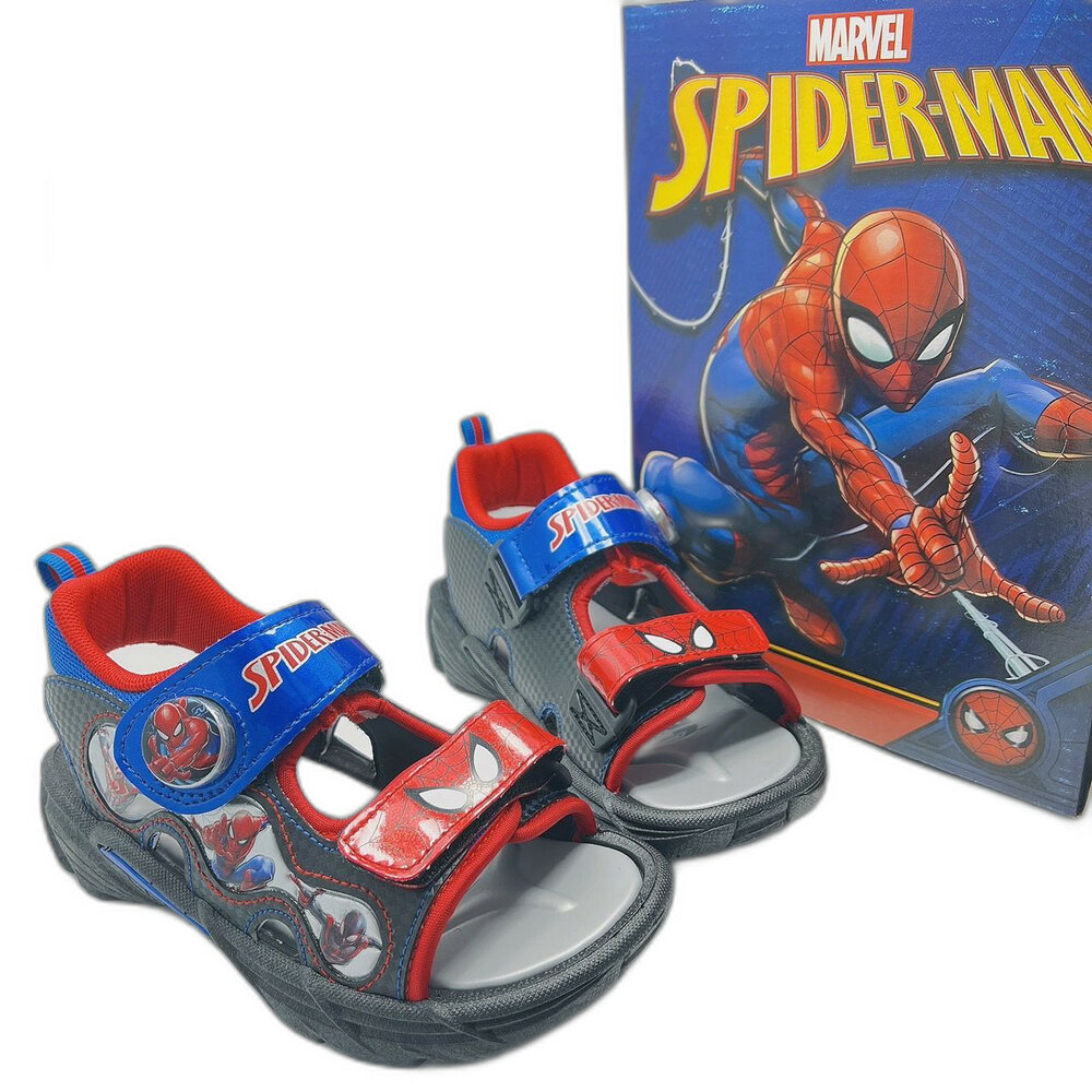 【Spider-Man 蜘蛛人】台灣製男童電燈涼鞋(中童涼鞋 MIT 大童涼鞋 防滑防潑水)