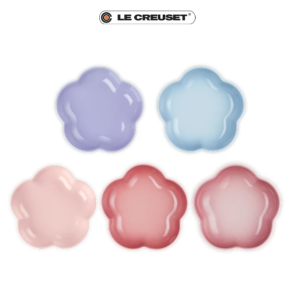 【Le Creuset】造型瓷器花型盤20cm(薰衣草/薔薇粉/雪紡粉/海岸藍/櫻花粉)