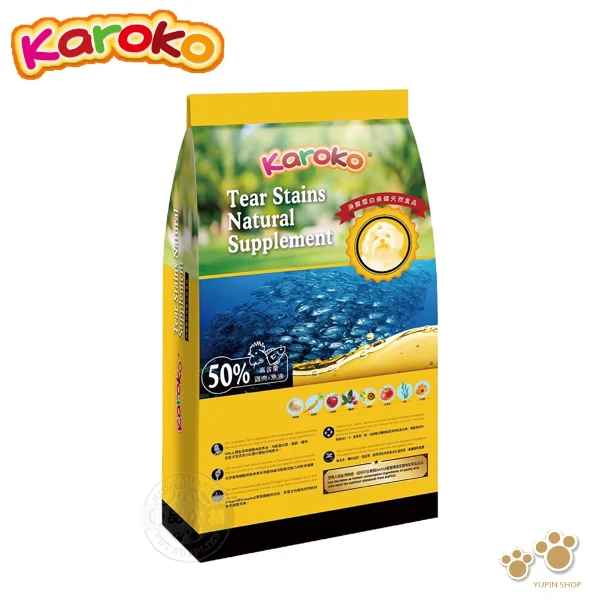 【KAROKO 渴樂果】淚腺雪白保健配方飼料 3.2KG 成犬雞肉+魚油 全犬種適用(全犬種適用)