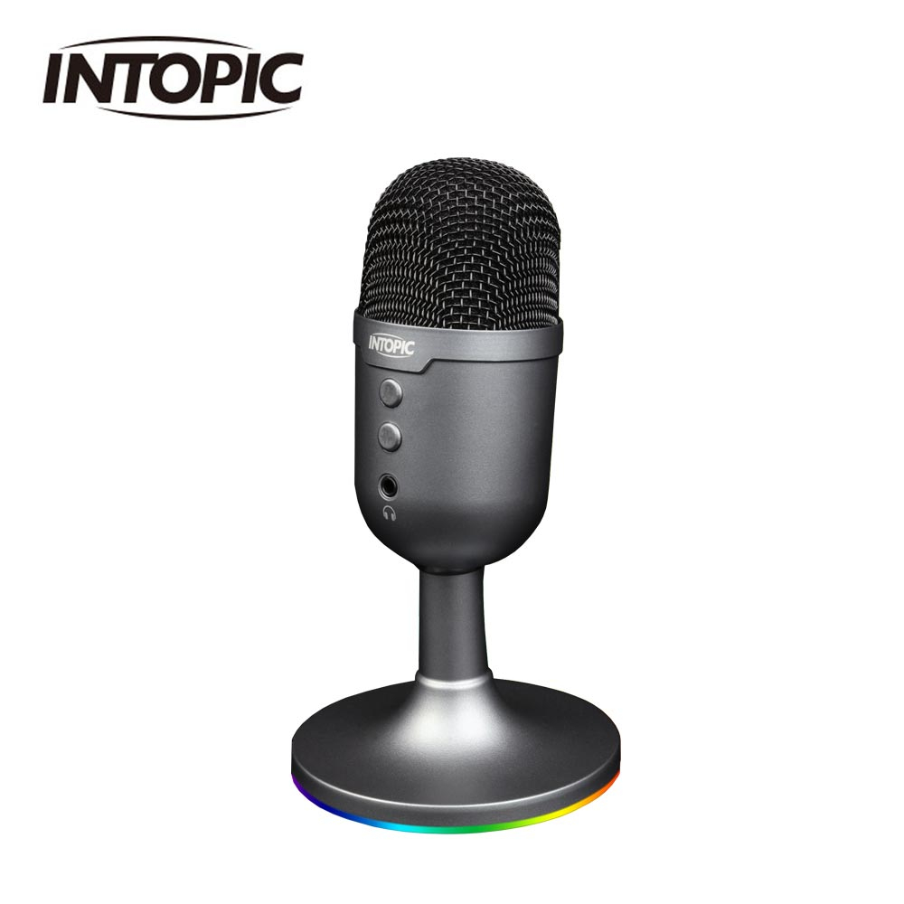 【INTOPIC 廣鼎】JAZZ-UB033 ENC降噪直播麥克風(ENC主動降噪設計一鍵消除環境噪音)