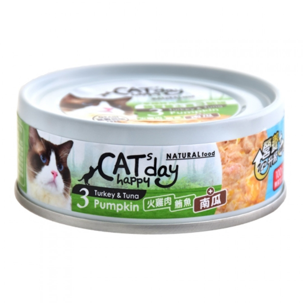 【Cats happy day 幸福時光】無穀低敏貓營養主食3號罐(雞肉+鮪魚+南瓜)(80g)