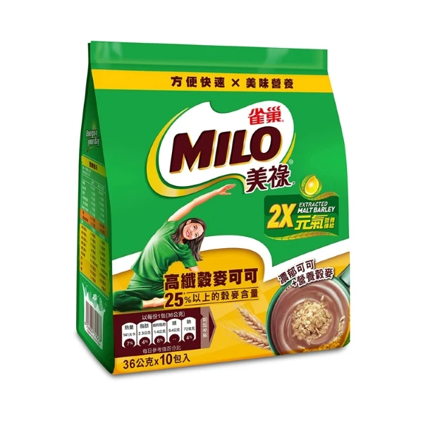 【美祿】高纖榖麥可可(36gx10入/袋)