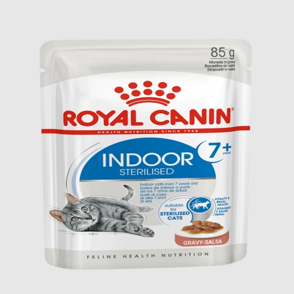 【ROYAL CANIN 法國皇家】室內熟齡貓主食濕糧 IN+7W 貓餐包 85Gx12包(貓餐包 餐包)