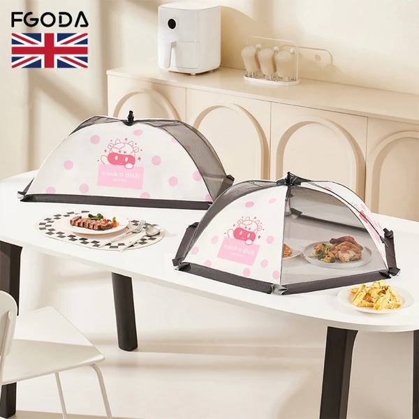 【英國 FGODA】印花風可折疊防蠅餐桌飯菜罩-多款可選(桌餐罩/食物保鮮罩/食物罩/兒童節)