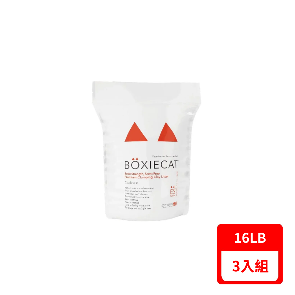 【BOXIECAT 博識貓】無粉塵黏土貓砂-紅色益生菌加強 16LB(7.26kg)(*3入組)