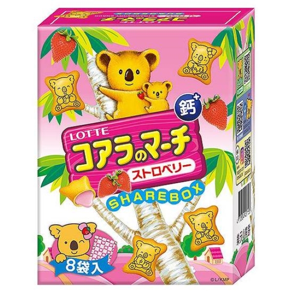 【LOTTE 樂天】小熊餅分享包-草莓風味(96g)