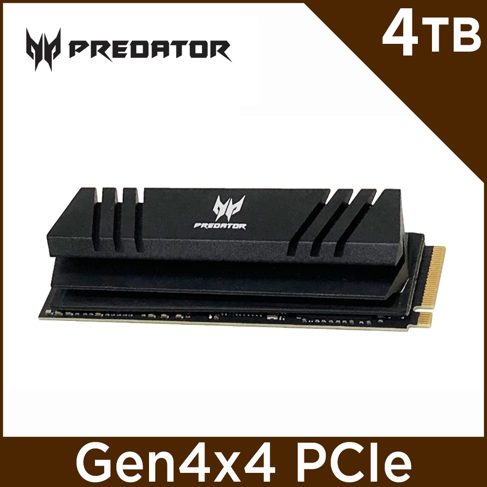 【Acer 宏碁】Predator GM7000 4T M.2 2280 PCIe Gen4x4 固態硬碟(含散熱片)(GM7000-4TB)