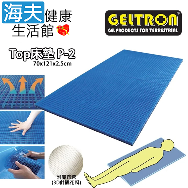 【海夫健康生活館】Geltron Top P-2 固態凝膠床墊 上半身/兒童用 附3D針織透氣床罩 (GTP-2)(49732)
