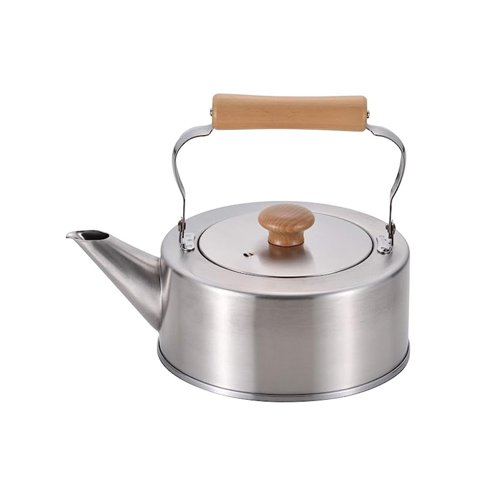 日本和平FREIZ】千歲日製木柄不鏽鋼直筒茶壺(IH對應)-2.5L(不鏽鋼壺
