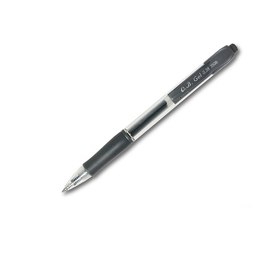 O.B】Gel 自動中性筆0.38 mm 單色(12支/ 盒OB-2538) - 全聯全電商
