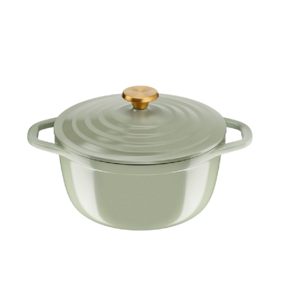 【Tefal 特福】陶瓷鑄造湯鍋20cm-春芽綠(E2664424)