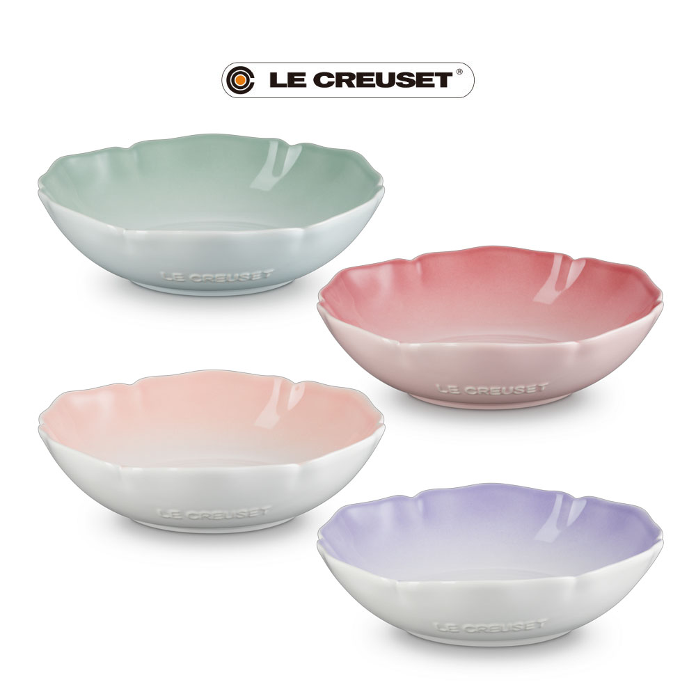 【Le Creuset】凡爾賽花園系列深圓盤20cm(湖水綠/櫻花粉/淡粉紅/淡粉紫)
