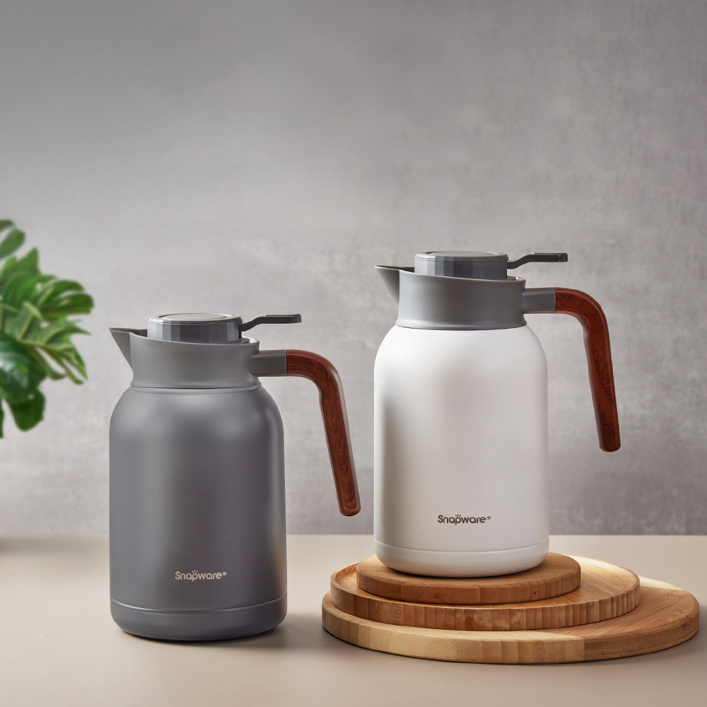 CorelleBrands 康寧餐具】簡約316不鏽鋼真空保溫壺2200ml-暮光灰(SN