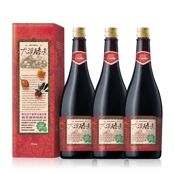 【大漢酵素】刺五加冬蟲夏草菌絲體蔬果植物醱酵液-3入組(720ml/瓶x3瓶)
