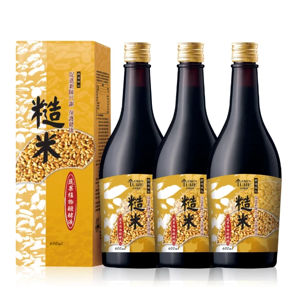 【大漢酵素】糙米蔬果植物醱酵液-3入組(600ml/瓶x3瓶)