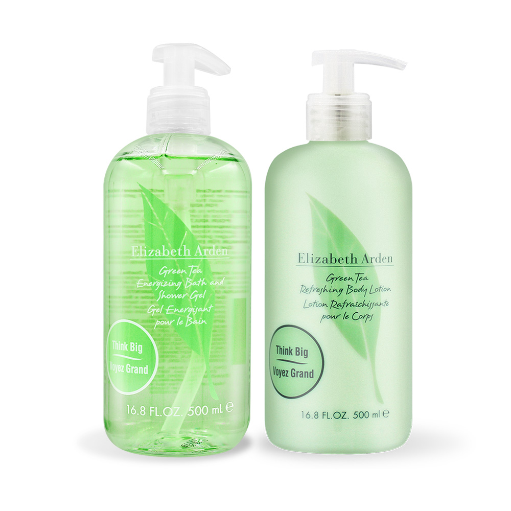 【Elizabeth Arden】綠茶身體保養沐浴組 500ml*2[綠茶香水沐浴膠+綠茶身體乳](航空版)