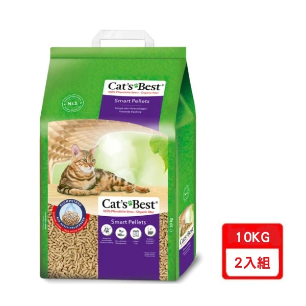 【CAT'S BEST 凱優】特級無塵凝結木屑砂（紫標凝結型）20L/10kg(*2入組)