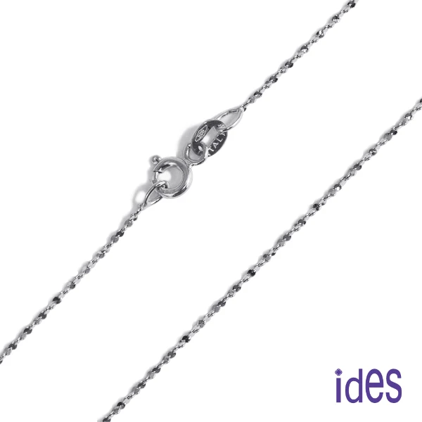 【ides 愛蒂思】義大利14K白金項鍊16吋/(（桂花鍊）)