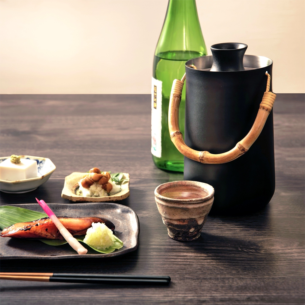 日本孔雀Peacock】不鏽鋼真空斷熱酒燗器+德利陶瓷清酒壺溫酒器溫酒壺